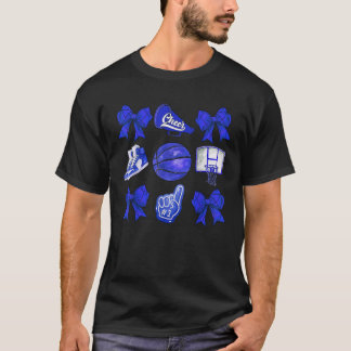 Basketball Coquette Blue Mama Game Day T-Shirt