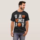 Basketball Coquette Bow Niedlich Gameday Cheer Mam T-Shirt (Vorne ganz)