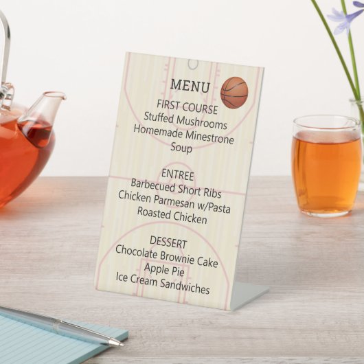 Basketball Court Ball Design Tischschild Sockelschild (In SItu)