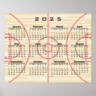 Basketball Court Design 2025 Kalender-Poster Poster