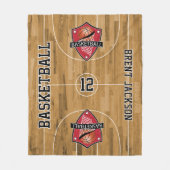 Basketball 🏀 Court - Dunkelrot Fleecedecke (Vorderseite)