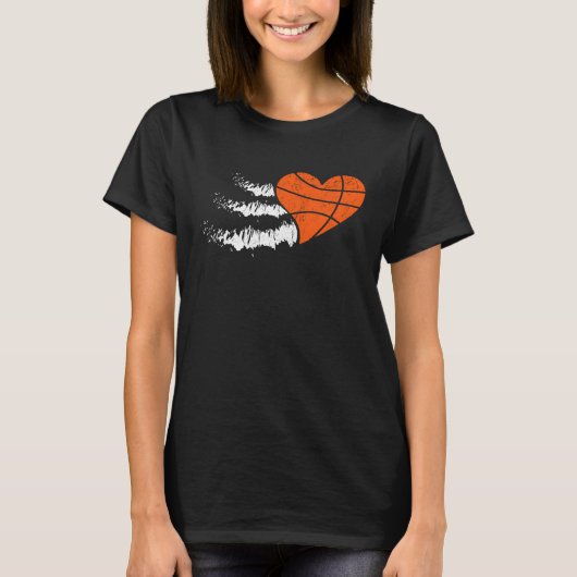 Basketball Court Happy Valentine's Day Love Relati T-Shirt (Vorderseite)