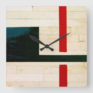 Basketball Court Lines and Markings Quadratische Wanduhr