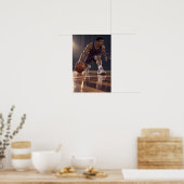 Basketball-Crossover-Dribbel – Dynamischer Indoor- Poster (Küche)
