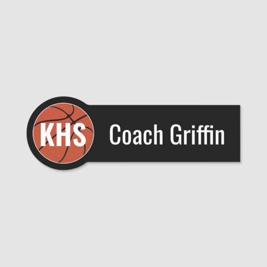 Basketball Custom Coach/Player Name/Nummer & Farbe Namensschild (Vorderseite)