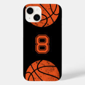 Basketball Custom Jersey Nummer Black Case-Mate iPhone Hülle (Rückseite)