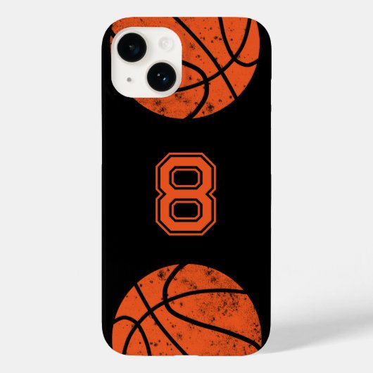 Basketball Custom Jersey Nummer Black Case-Mate iPhone Hülle (Rückseite)