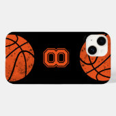 Basketball Custom Jersey Nummer Black Case-Mate iPhone Hülle (Rückseite (Horizontal))