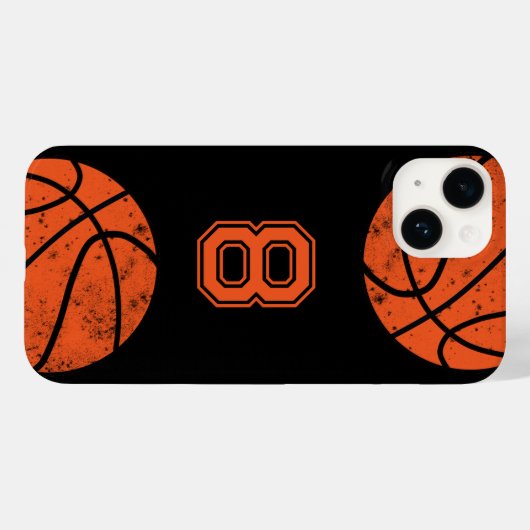 Basketball Custom Jersey Nummer Black Case-Mate iPhone Hülle (Rückseite (Horizontal))