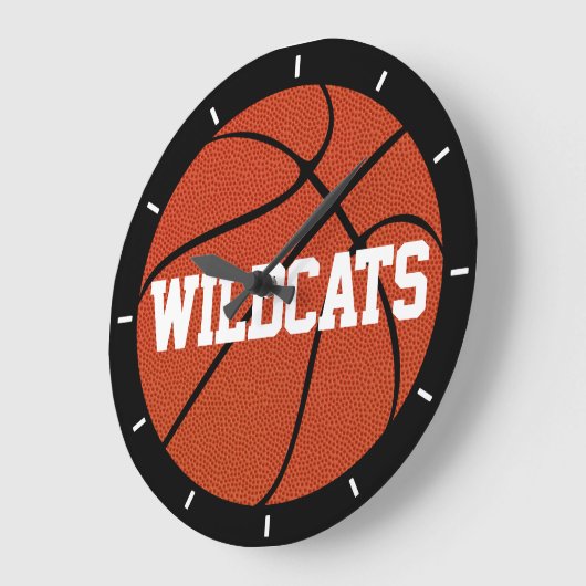 Basketball Custom Text Decorative Wall Clock Große Wanduhr (Winkel)