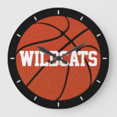 Basketball Custom Text Decorative Wall Clock Große Wanduhr (Vorderseite)