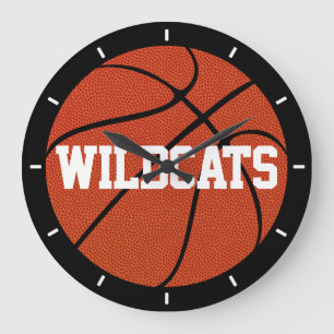 Basketball Custom Text Decorative Wall Clock Große Wanduhr