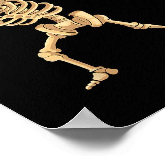 Basketball Dabbing Skelett Männer Jungen Halloween Poster (Ecke)