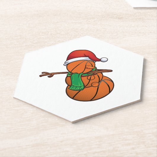 Basketball Dabbing Snowman Christmas Untersetzer (angewinkelt)