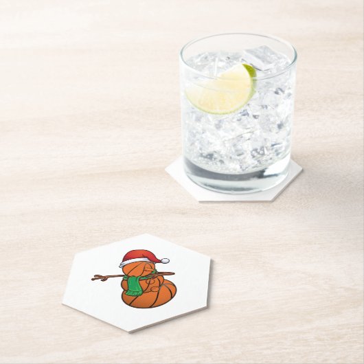 Basketball Dabbing Snowman Christmas Untersetzer (Vor Ort)