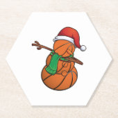 Basketball Dabbing Snowman Christmas Untersetzer (Vorderseite)