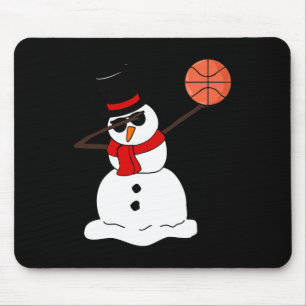 Basketball Dabbing Snowman Light Christmas Basketb Mousepad
