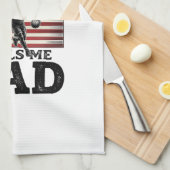 Basketball Dad Patriotic Vintage Engraving T-Shirt Geschirrtuch (Viertel Falte)