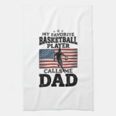 Basketball Dad Patriotic Vintage Engraving T-Shirt Geschirrtuch (Vertikal)