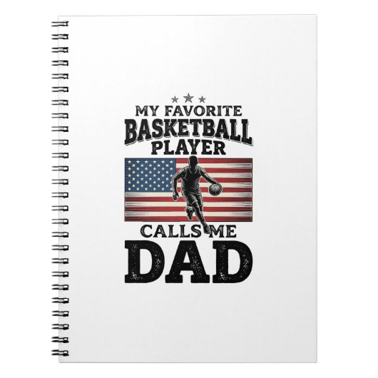 Basketball Dad Patriotic Vintage Engraving T-Shirt Notizblock (Vorderseite)