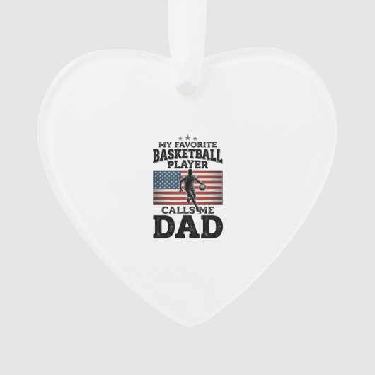Basketball Dad Patriotic Vintage Engraving T-Shirt Ornament (Vorderseite)