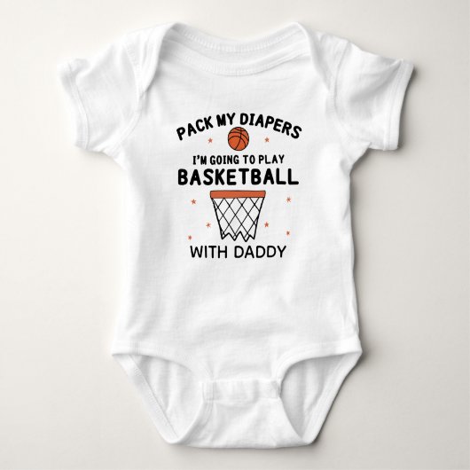 Basketball Daddy | Funny Basketball Geburtstag Baby Strampler (Vorderseite)