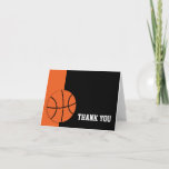 Basketball Danke<br><div class="desc">Moderne schwarz-orange Basketball Dankeschön Karte.</div>