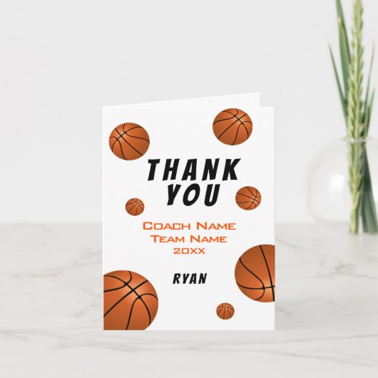 Basketball Danke Coach Card (Vorderseite)