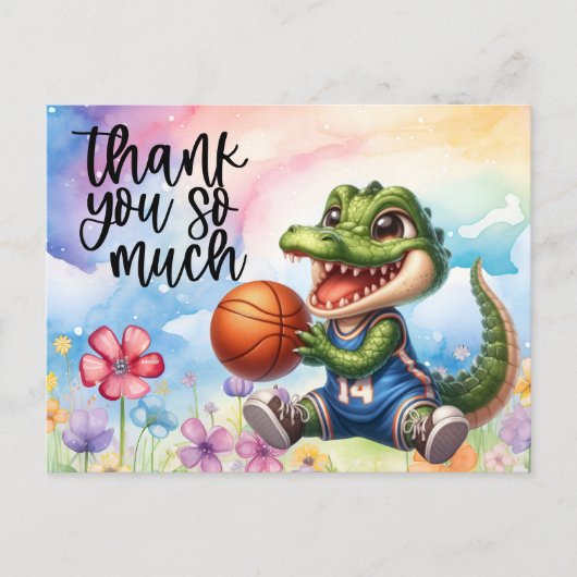 Basketball Danke Karte mit Basketball (Vorderseite)