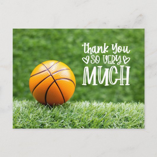 Basketball Danke Karte mit Basketball (Vorderseite)