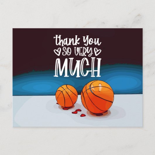Basketball Danke Karte mit Basketball (Vorderseite)