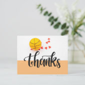 Basketball Danke Karte mit Wort DANKS (Stehend Vorderseite)