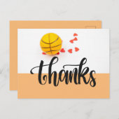 Basketball Danke Karte mit Wort DANKS (Vorne/Hinten)