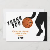 Basketball Danke Trainer Karte (Vorderseite)
