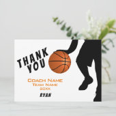 Basketball Danke Trainer Karte (Stehend Vorderseite)