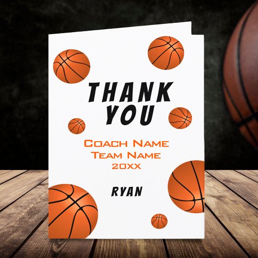 Basketball Danke Trainer Karte