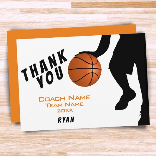 Basketball Danke Trainer Karte
