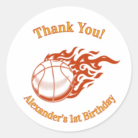 Basketball Dankeschön-Aufkleber Runder Aufkleber (Vorderseite)