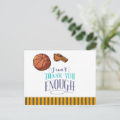 Basketball Dankeschön Coach Postkarte (Stehend Vorderseite)