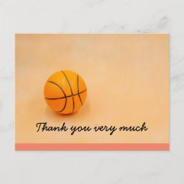 Basketball Dankeschön mit Basketball auf Orange Postkarte