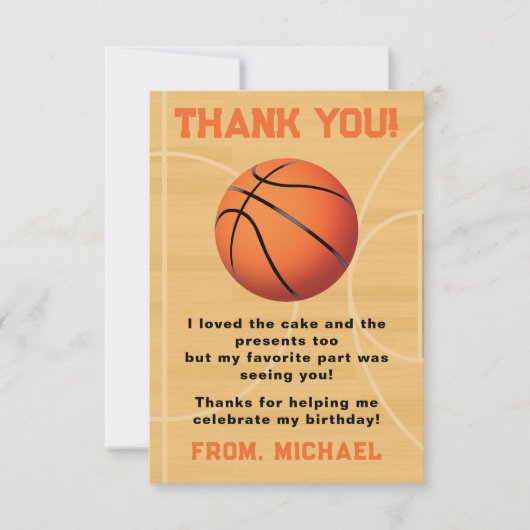 Basketball Dankeskarte (Vorderseite)