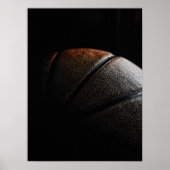 Basketball Dark Textured Minimalistisch Foto Poster (Vorne)