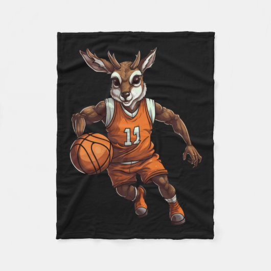 Basketball Deer Fleecedecke (Vorderseite)