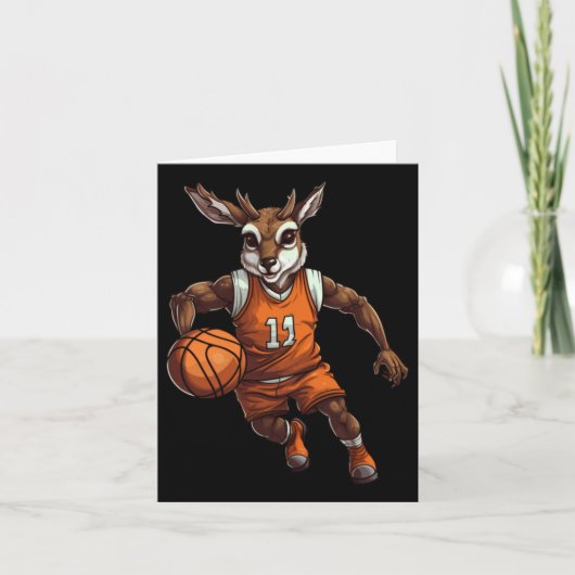 Basketball Deer Karte (Vorderseite)