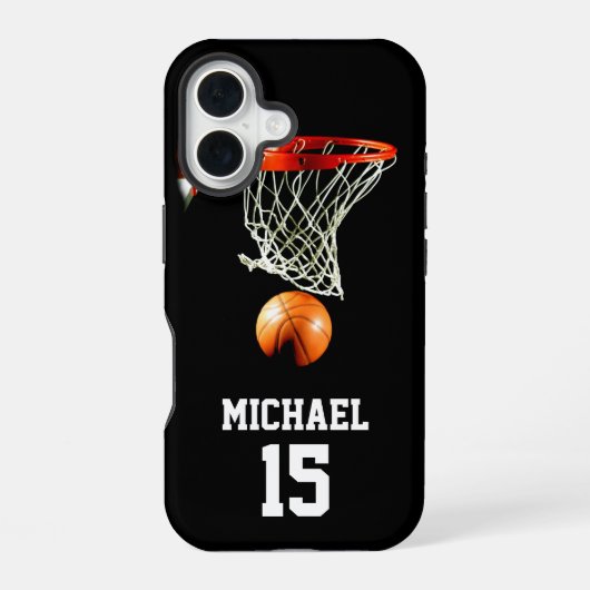 Basketball Dein Name iPhone 16 Hülle (Rückseite)
