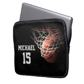 Basketball Dein Name Laptopschutzhülle (Vorderseite Links)