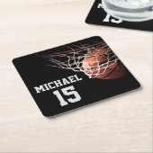Basketball Dein Name Rechteckiger Pappuntersetzer (angewinkelt)