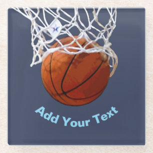 Basketball Dein Name Text Nachricht Slogan Benutze Glasuntersetzer