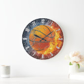 Basketball-Dekorationswand Große Wanduhr (Zuhause)