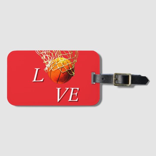 Basketball, den ich liebe gepäckanhänger (Vorderseite (Horizontal))
